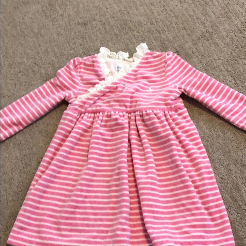 Ralph Lauren Pink Velour Dress w/Matching Bloomers